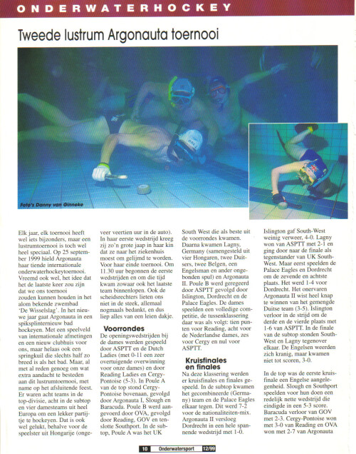 onderwatersport 10e ARG toernooi