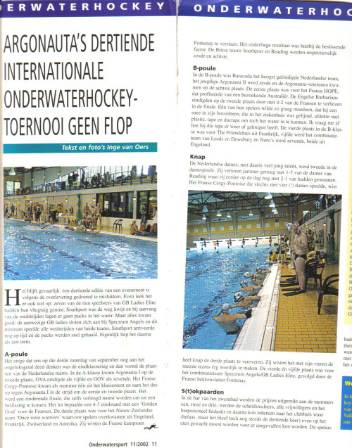 onderwatersport 13e ARG toernooi